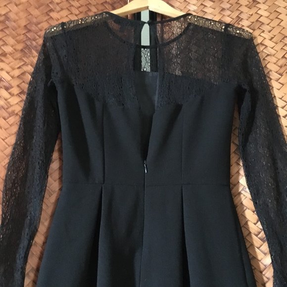 Shabby Chic Gothic Black Crepe and Lace Romper - Picture 5 of 16